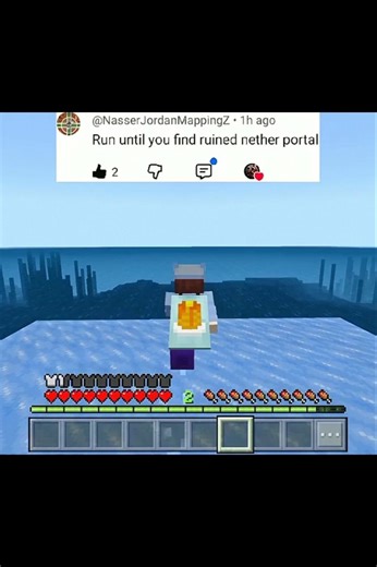 Run🏃Until I Find A Ruined Portal🟪🌋 #minecraft #redstonepro12