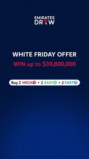 594 reactions · 23 shares | White Friday: 6 tickets. 3 games. Only $50. And only this week… the prize jumps to $39.8 Million!  Use code WF50 and buy now on emiratesdraw.com!  | Emirates Draw | Facebook