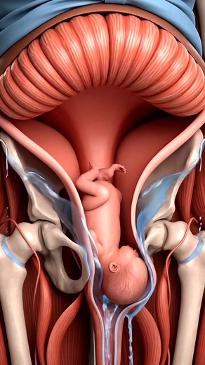 Baby normal Delivery Process Inside View #foryou | babyusg