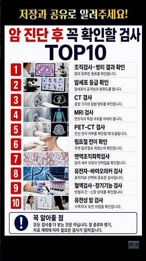 [암 진단 후 꼭 확인할 검사] TOP10 #암진단#암검사#조직검사#암#PETCT