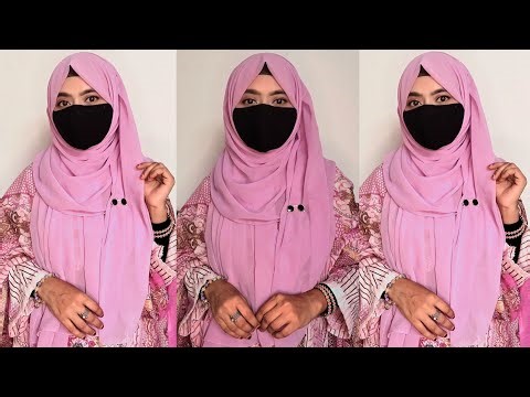 Georgette/ Chiffon Hijab Styles 🌸 With Salwar Suit | Cute Party & Wedding Guest Hijab Tutorial |