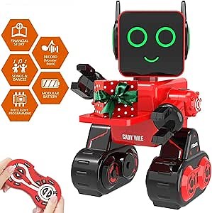 zechuan Robot Toy for Kids, Remote Control and Intelligent Programming RC Robot, Music, Dancing, Talk, Play with Kids as a Gift for Gril and Boy(Red)