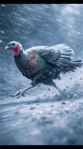 Didn’t Know Wild Turkeys Could Run THIS Fast 😱🦃 #winterbirds #birds#wildlife