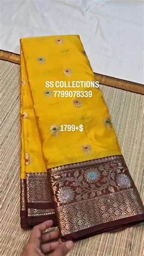 Nirmala Mesa on Instagram: "*1799+$* *Pure vintage semi kanjivarams pattu* Soft and Leight weight *All over meenakari weaving motifs* *50 pcs available* Ready to dispatch"