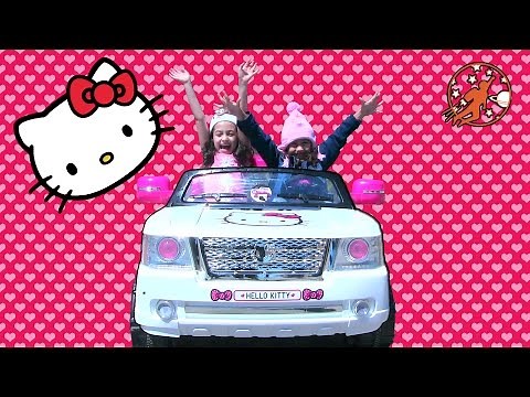 Ride On Hello Kitty Toy Car for Kids - Hello Kitty Pink Bow Power Wheels