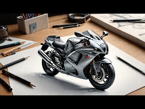 How to draw a Hayabusa bike easily step by step