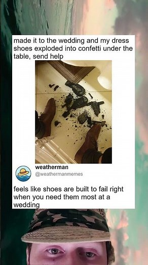 Wedding Guest Shoe Explodes Into Confetti Under Table