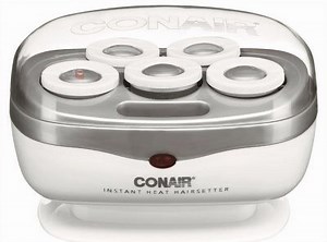 Conair Double Ceramic Hot Rollers, 5 Ceramic Flocked Extra-Large 1½” Rollers with Clips