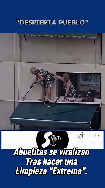 Abuelitas se viralizan en redes Sociales tras hacer una limpieza extrema a Toldo de su apartamento, en Argentina. #starlyntv #viral #noticias #fyp