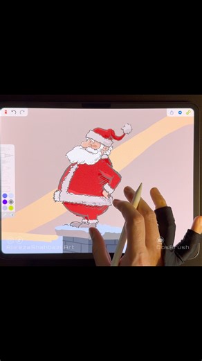 Santa Claus Speed Drawing on iPad using the Endless Paper App #art #endlesspaper #ipad