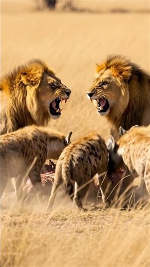 Lions 🦁 vs Hyenas 🐆 | Fight for the Feast