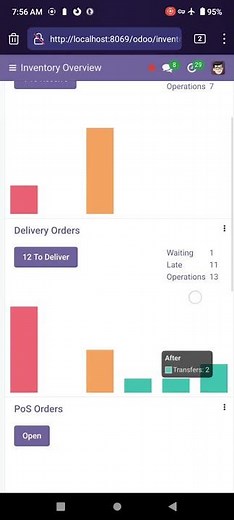 Demo: Odoo ERP 18 (Open Source): Inventory App on Android Mobile with Local PostgreSQL Database