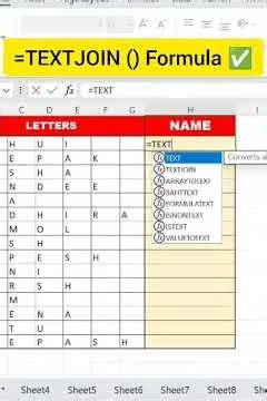 🔗📊Excel Me TEXTJOIN Function Kaise Use Kare ❓| Multiple Text Ko Smart Way Me Join Kare #viral #kge