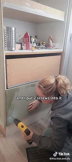 Adding drawer fronts to the All In One unit. #kitchendiy #budgetdiy #diy #kitchenmakeoveronabudget