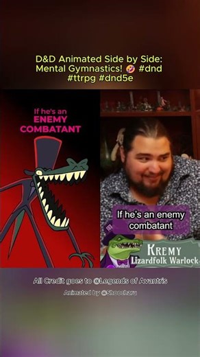 D&D Animated Side by Side: Mental Gymnastics! 🤣 #dnd #ttrpg #dnd5e