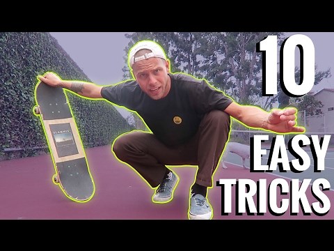 10 EASY FLAT GROUND SKATEBOARD TRICKS!