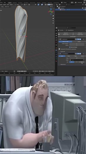 how to model twisted spiral shape in blender