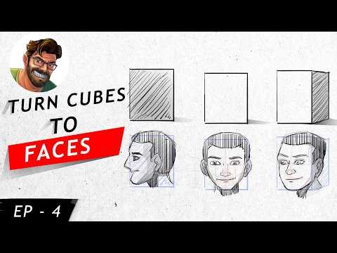 Turn Cubes into Faces | Drawing Method | 2d animation | character designing | class 4