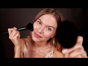 ASMR Brushing Your Face to Help You Sleep. Close Up Personal Attention