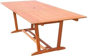 Malibu Outdoor Rectangular Extension Table with Foldable Butterfly