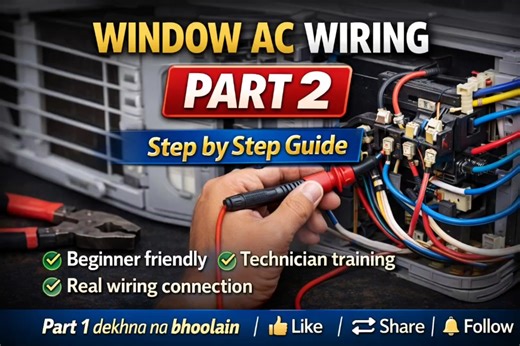 Window AC Wiring Part 2 🔧 | Step by Step Guide #ACCourse #PracticalWiring #TechnicalSkills #ACTraining #workskills