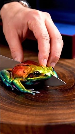 Crazy cutting rainbow frog that ever seen