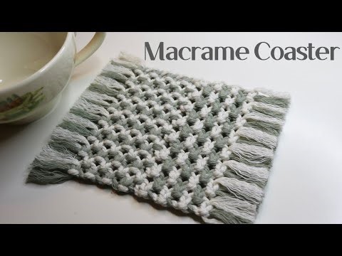 DIY Macrame Coaster | Sage green & White Coaster #macrametutorial #macrameaccessories