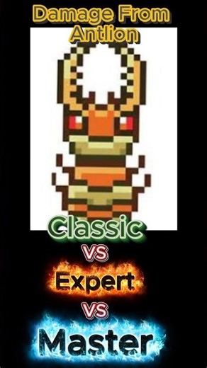 Antlion Damage You take In Differend Modes:Classic vs Expert vs Master #terraria #gaming#terrariaost