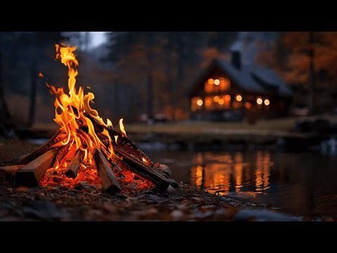 Fall Vibes with Riverside Campfire 🔥🌊 | Relaxing Fire & River Sounds ASMR for Sleep