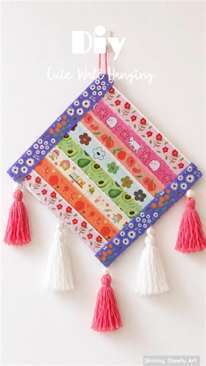 Diy Wall Hanging from Washi tape #wallhanging #homedecor #shorts #viralshort #washitape #diy #craft