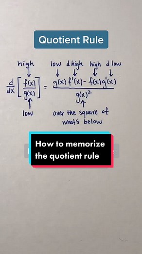 Memorizing the Quotient Rule with Fun Rhymes