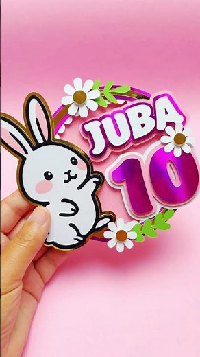 Bunny Birthday Cake Topper 🐰🎂 | Cricut DIY for a 10th Bunnyversary! #petbirthday #caketopper #cricut