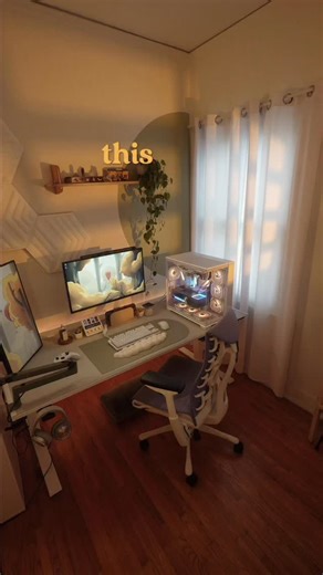 Saying goodbye to this desk setup so here’s a minit tour. I love this little corner so much but we’re moving on to a bigger space soon! I have some of these items linked in my LTK 🔗 in my bio. #desksetup #pcsetups #tech #aesthetic #gamer | Gem Zape