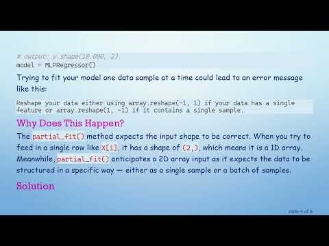 How to Effectively Use MLPRegressor with partial_fit() in Python