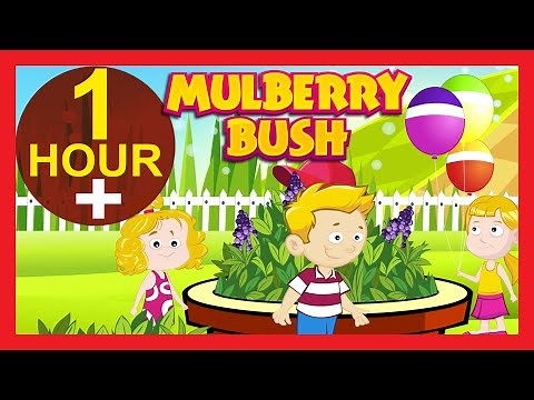 Here We Go Round The Mulberry Bush Nursery Rhyme | 1 Hour | Kids Hut