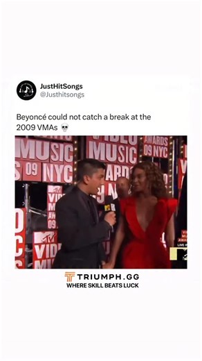 Just Hit Songs on Instagram: "The 2009 MTV VMAs turned into a chaotic night for Beyoncé from start to finish. Even before the infamous Kanye West interruption, she was dealing with awkward red-carpet moments, including audio issues and confusion during live interviews as cameras kept rolling. Then later that night, after Taylor Swift won Best Female Video, Kanye stormed the stage to say Beyoncé had “one of the best videos of all time,” instantly turning what should have been a celebratory year f