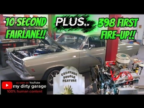 10 Second Ford Fairlane Drag Car Makeover / First Fire Up of The 398 FE Engine / Will it Run?