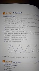 )Activity 1 Test yourselfCalculating wave speed1 The wavele... | Filo