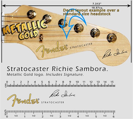 Fender Stratocaster Richie Sambora GOLD - Waterslide Decal - Etsy