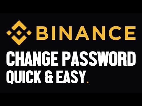 How To Change Binance Password (Set a NEW Password)