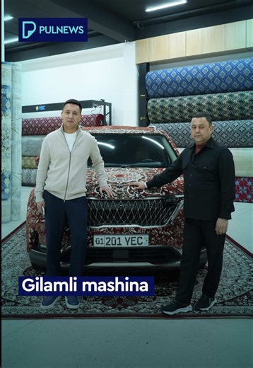 YEC brendining showroomidagi gilamli lift va mashina To‘liq video “PulNews” YouTube kanalida #jahongirlatipov #kiacarnival #yec #gilam #milliy