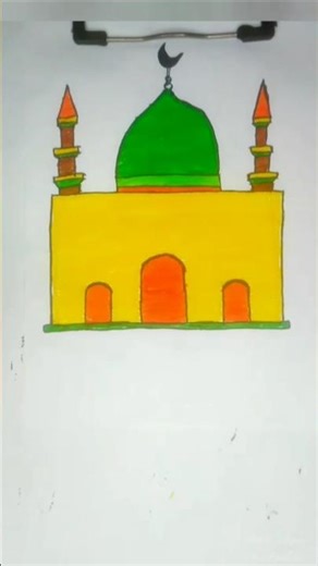 Beautiful Mosque Drawing🕌🎨💫#drawing #shorts