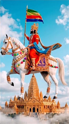 Flying Horse in Golden Sky | Jay Ramapir 🙏 | Heyansh Divine Bhakti Music Shorts | #shorts