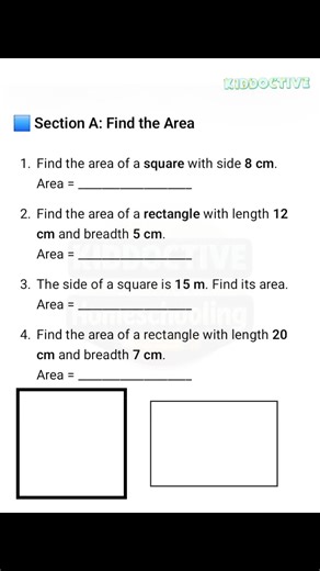 Area & Perimeter Worksheet For Grade5 Kiddoctive - Homeschooling #fyp #maths #worksheets #finalexam #fblifestyle #grade5 | Kiddoctive - Homeschooling