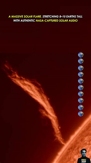 151K views · 2.5K reactions | A giant solar flare rising nearly 10 Earths high with real NASA-captured solar sounds #sun #solarflare #space #Astronomy | Nikola Sagan | Facebook