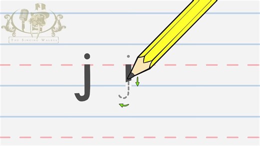 Write the letter J ｜ Alphabet Writing lesson for children ｜ The Singing Walrus