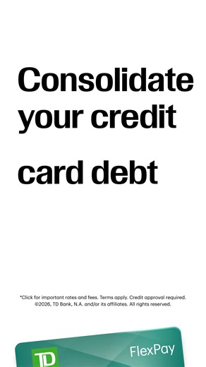 Pay down credit card debt with a low intro APR on balance transfers. | TD