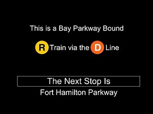 ᴴᴰ R160 R Train via the D Local Line Announcements To Bay Parkway, Bensonhurst