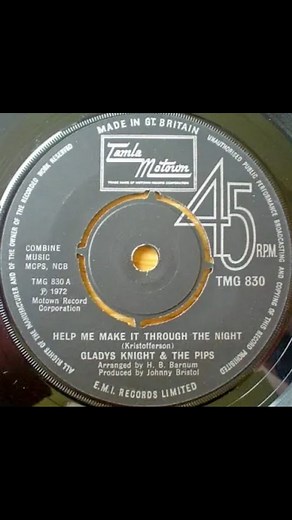 Sharing vinyl 45’s from my personal record collection- Gladys Knight & The Pips / Help Me Make Through The Night From 1972. | Freddie Whalley