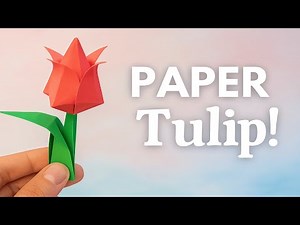 How to Make an Easy Paper Tulip Flower | Simple DIY Origami Craft Tutorial Without Glue